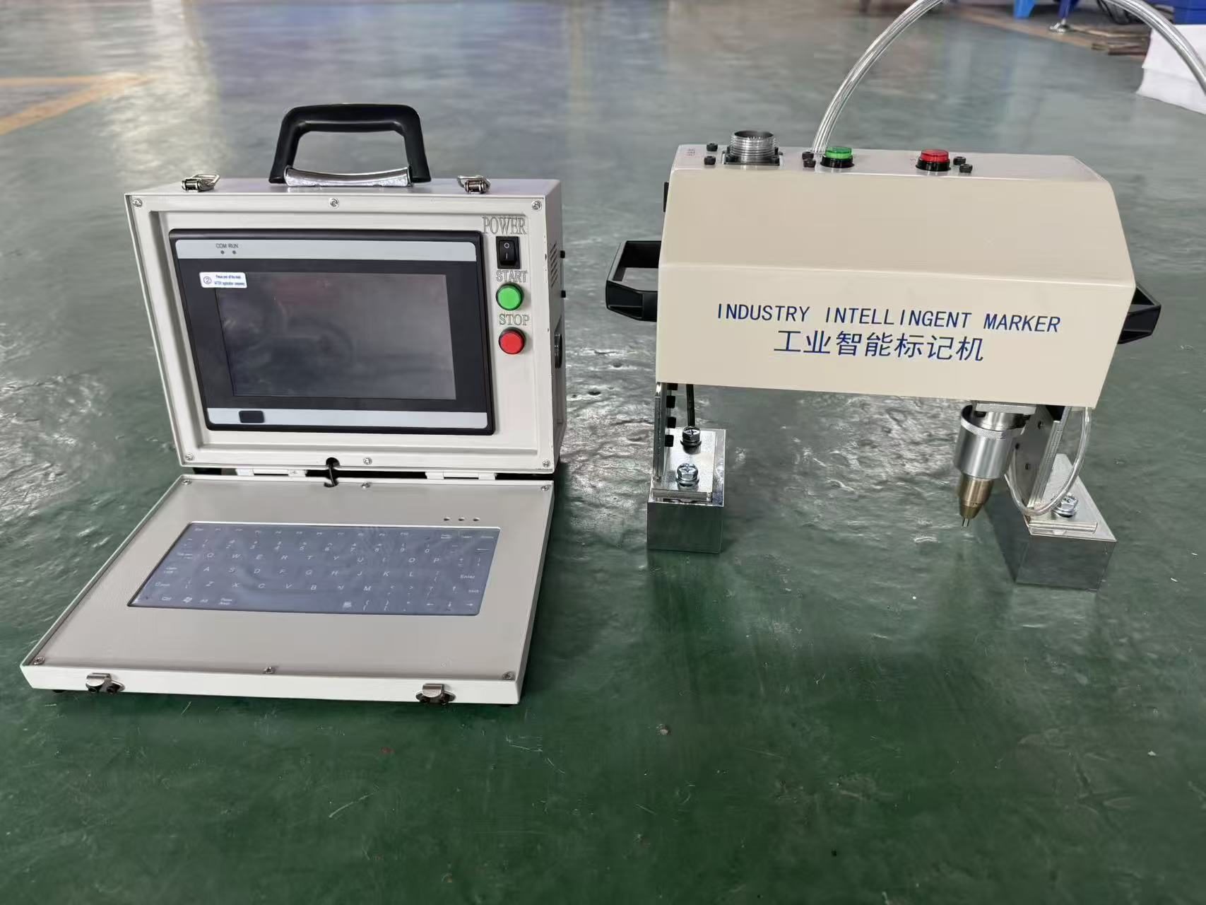 Ekran kontrolörü Pnömatik markalama makinesi, taşınabilir nokta pin markalama makinesi